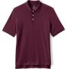 Lands’ End Essentials Men’s Long Sleeve All Day Comfort Polo Shirt – 100% Cotton Won’t Shrink Pill Fade(Burgundy)