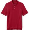 Lands’ End Essentials Men’s Long Sleeve All Day Comfort Polo Shirt – 100% Cotton Won’t Shrink Pill Fade(Red)