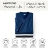 Lands’ End Essentials Men’s V-Neck T-Shirt 3 Pack – Premium Cotton Tee, Casual Regular Fit(Multi 3 Pack)