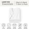 Lands’ End Essentials Men’s V-Neck T-Shirt 3 Pack – Premium Cotton Tee, Casual Regular Fit(White)