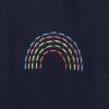 Lands’ End Girls Crew Neck Embroidered Sweatshirt(Classic Navy Rainbow)