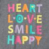 Lands’ End Girls Graphic Tee(Heart Happy Charcoal Heather)