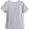 Lands’ End Girls Short Sleeve Ribbed Henley T-Shirt(Gray Heather)