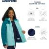Lands’ End Girls’ Squall Waterproof Fleece Lined Insulated Jacket(Aqua)