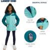 Lands’ End Girls’ Squall Waterproof Fleece Lined Insulated Jacket(Aqua)