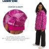 Lands’ End Girls’ Squall Waterproof Fleece Lined Insulated Jacket(Pink Multi)