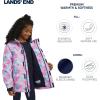 Lands’ End Girls’ Squall Waterproof Fleece Lined Insulated Jacket(Pink Splash)