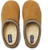 Lands’ End Hearth Warm Fuzzy Slip On Slippers for Women, Indoor Outdoor Comfortable Suede Womens Slippers Size 6 to 11, Brown or Black(Tan/Tan)