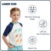 Lands’ End Kids Boys and Girls Swimwear UPF 50 Short Sleeve Rash Guard Shirt (XXS-XL)(Beach Glass)