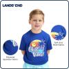 Lands’ End Kids Boys and Girls Swimwear UPF 50 Short Sleeve Rash Guard Shirt (XXS-XL)(Dark Blue)