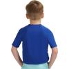 Lands’ End Kids Boys and Girls Swimwear UPF 50 Short Sleeve Rash Guard Shirt (XXS-XL)(Dark Blue)