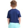 Lands’ End Kids Boys and Girls Swimwear UPF 50 Short Sleeve Rash Guard Shirt (XXS-XL)(Deep Sea Navy 1)