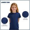 Lands’ End Kids Boys and Girls Swimwear UPF 50 Short Sleeve Rash Guard Shirt (XXS-XL)(Deep Sea Navy 2)