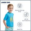 Lands’ End Kids Boys and Girls Swimwear UPF 50 Short Sleeve Rash Guard Shirt (XXS-XL)(Malibu Blue)