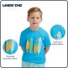 Lands’ End Kids Boys and Girls Swimwear UPF 50 Short Sleeve Rash Guard Shirt (XXS-XL)(Malibu Blue)