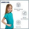 Lands’ End Kids Boys and Girls Swimwear UPF 50 Short Sleeve Rash Guard Shirt (XXS-XL)(Tile Blue)