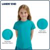 Lands’ End Kids Boys and Girls Swimwear UPF 50 Short Sleeve Rash Guard Shirt (XXS-XL)(Tile Blue)