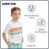 Lands’ End Kids Boys and Girls Swimwear UPF 50 Short Sleeve Rash Guard Shirt (XXS-XL)(White)
