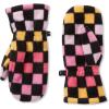 Lands’ End Kids Cozy Fleece Hat-Scarf-Gloves Set(Gradient Check/Raspberry)