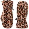 Lands’ End Kids Cozy Fleece Hat-Scarf-Gloves Set(Tan Cheetah Hearts)