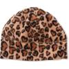 Lands’ End Kids Cozy Fleece Hat-Scarf-Gloves Set(Tan Cheetah Hearts)