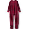 Lands’ End Kids Footed Fleece Sleeper(Red Buffalo Plaid)
