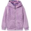 Lands’ End Kids High Pile Lined Zip Hoodie(Purple/Amethyst Plaid)