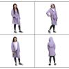 Lands’ End Kids Hooded Fleece Solid Robe(Lavender)