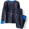 Lands’ End Kids Pattern Snug Fit Pajama Set(Black Galaxy Cosmos)