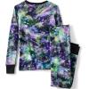 Lands’ End Kids Pattern Snug Fit Pajama Set(Blue Green Cosmos)