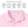Lands’ End Kids School Uniform Polo – 100% Cotton Comfort That Lasts All Year, Easy-Care, Short Sleeve(Ice Pink)