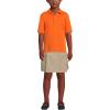 Lands’ End Kids School Uniform Polo – 100% Cotton Comfort That Lasts All Year, Easy-Care, Short Sleeve(Orange Spice)