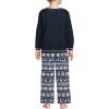 Lands’ End Kids Soft Jersey Pocket Sleep Top – Ultra-Soft Cotton Blend, Tag-Free, Cozy Fit, Fun for Bedtime Comfort(Classic Navy Fairisle)