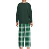 Lands’ End Kids Soft Jersey Pocket Sleep Top – Ultra-Soft Cotton Blend, Tag-Free, Cozy Fit, Fun for Bedtime Comfort(Emerald Plaid)