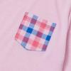 Lands’ End Kids Soft Jersey Pocket Sleep Top – Ultra-Soft Cotton Blend, Tag-Free, Cozy Fit, Fun for Bedtime Comfort(Guava Pink Plaid)