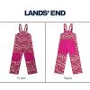 Lands’ End Kids Squall Waterproof Iron Knee Bib Snow Pants(Dark Pink)