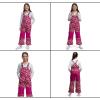 Lands’ End Kids Squall Waterproof Iron Knee Bib Snow Pants(Dark Pink)