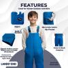 Lands’ End Kids Squall Waterproof Iron Knee Bib Snow Pants(Nautical Blue)