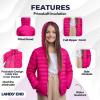Lands’ End Kids ThermoPlume Packable Hooded Jacket(Rhubarb)
