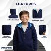 Lands’ End Kids Ultra Soft Sherpa Full Zip Hoodie Sweatshirt (XS-L)(Deep Sea Navy)