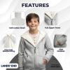 Lands’ End Kids Ultra Soft Sherpa Full Zip Hoodie Sweatshirt (XS-L)(Gray Heather)