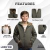 Lands’ End Kids Ultra Soft Sherpa Full Zip Hoodie Sweatshirt (XS-L)(Olive)