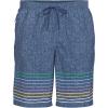 Lands’ End Men’s 9″ Volley Hydroliner Swim Trunks(Indigo/Multi Border Stripe)