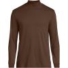 Lands’ End Men’s American-Grown Supima Cotton Mock Turtleneck Shirt(Dark Walnut Brown)
