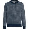 Lands’ End Men’s Button Up Crewneck Sweater(Radiant Navy/Ivory Mariner)