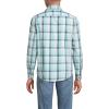Lands’ End Men’s Coastal Flannel(Mint Sky/Blue Plaid)