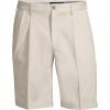 Lands’ End Men’s Comfort Waist Pleated 9″ No Iron Chino Shorts(Light Stone)