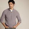 Lands’ End Men’s Drifter Quarter Zip Sweater(Light Bark Heather)