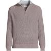 Lands’ End Men’s Drifter Quarter Zip Sweater(Light Bark Heather)