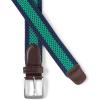 Lands’ End Men’s Elastic Braid Belt(Glade Green Stripe)